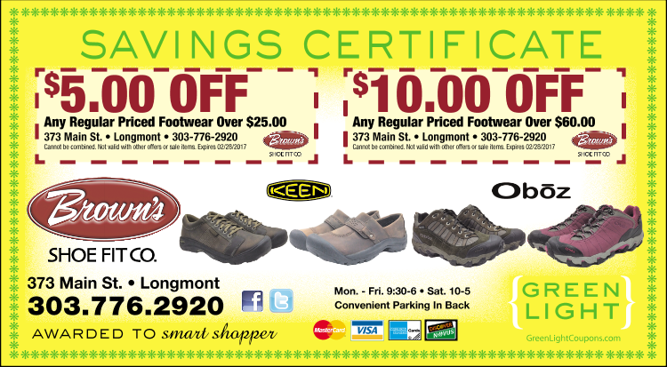 Brown's Shoe Fit Co Boulder Coupons The Daily Camera Boulder